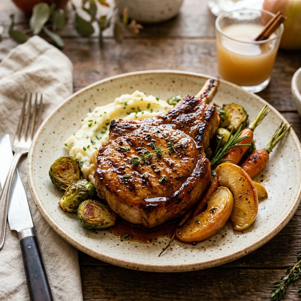 Apple Cider Glazed Pork Chops