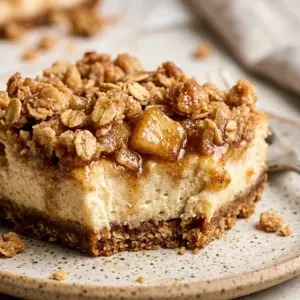 Apple Crisp Cheesecake Bars