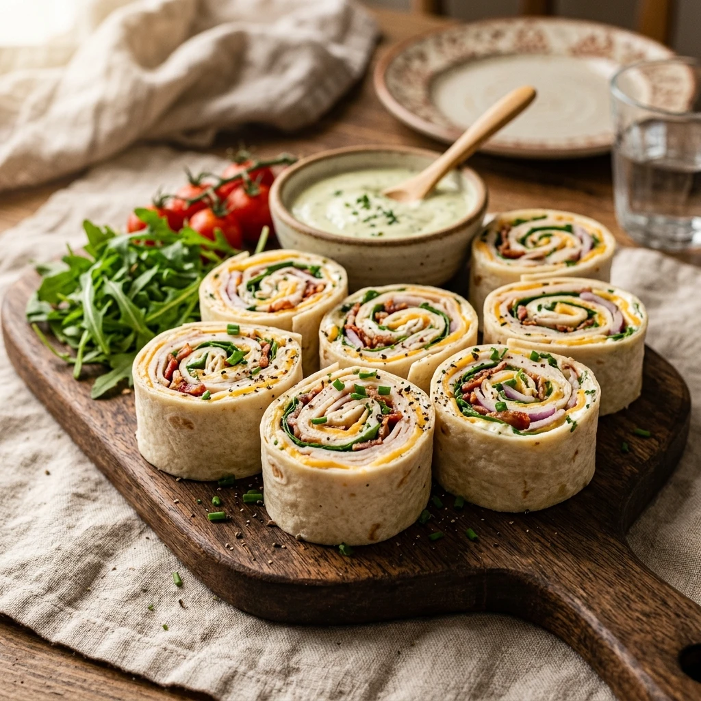 Cheesy Turkey Pinwheel Lunch Wraps