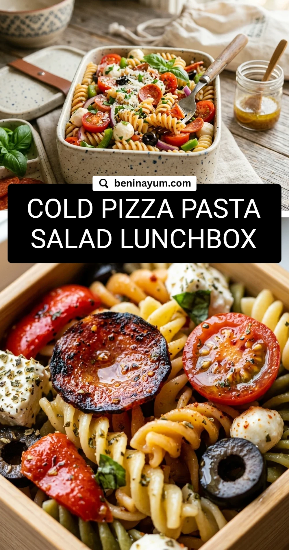 Cold Pizza Pasta Salad Lunchbox
