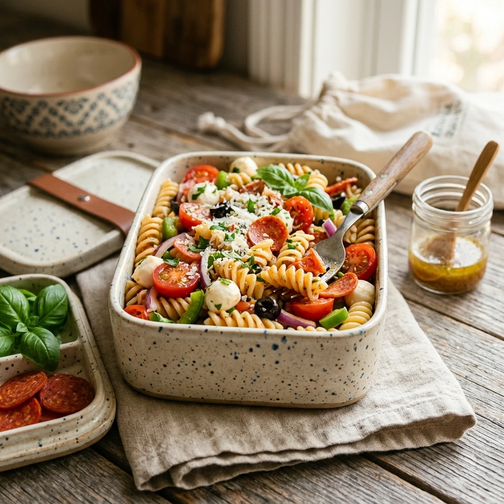 Cold Pizza Pasta Salad Lunchbox