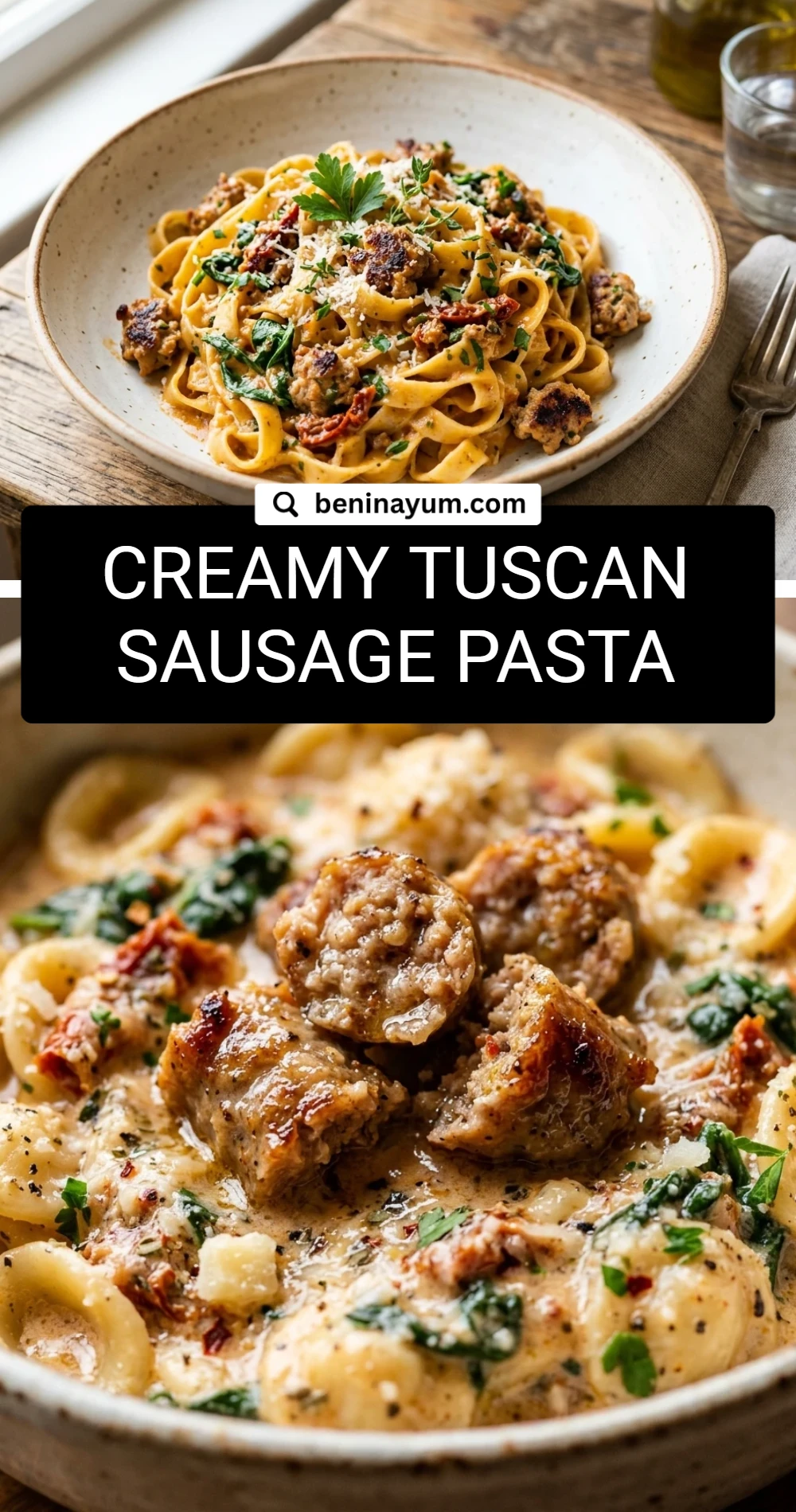 Creamy Tuscan Sausage Pasta