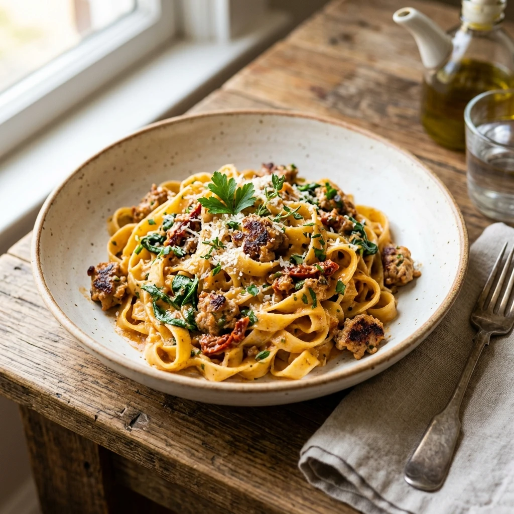 Creamy Tuscan Sausage Pasta