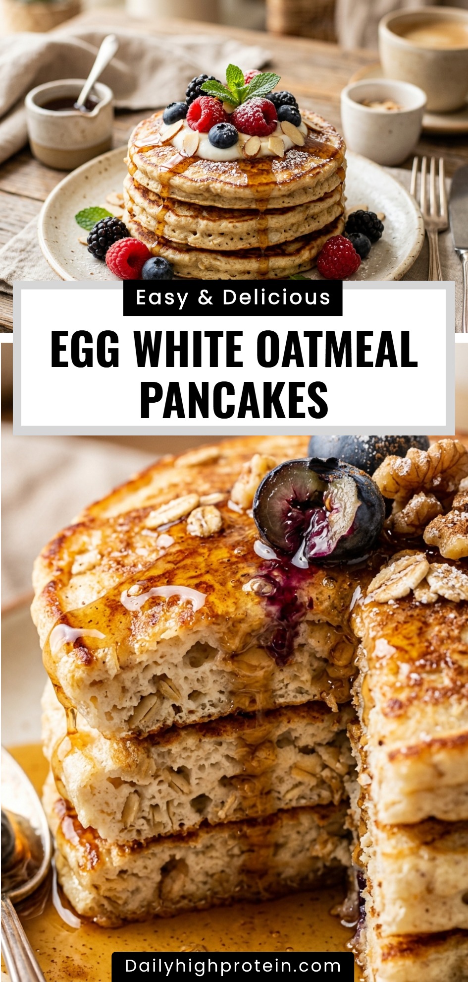 Egg White Oatmeal Pancakes