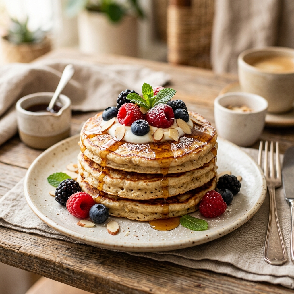 Egg White Oatmeal Pancakes