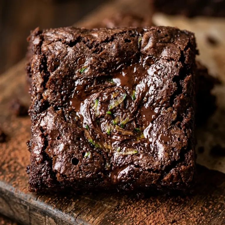 Fudgy Dark Chocolate Zucchini Brownies