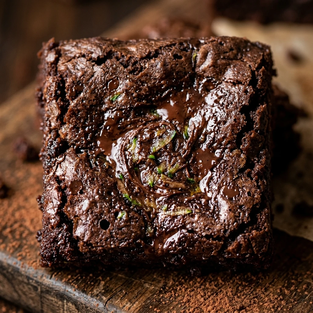 Fudgy Dark Chocolate Zucchini Brownies