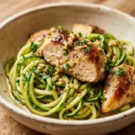 Garlic Butter Zucchini Noodles With Chicken