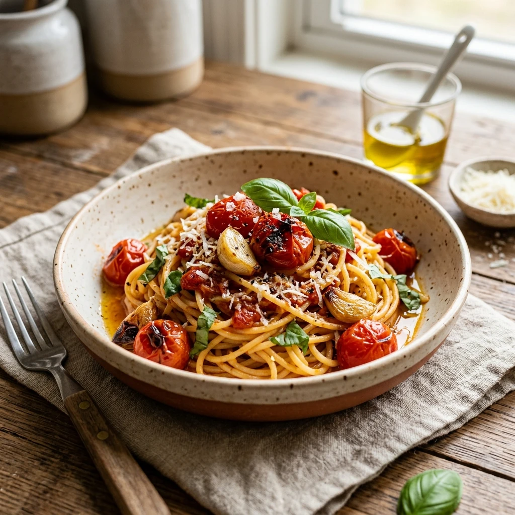 Garlic Roasted Cherry Tomato Pasta