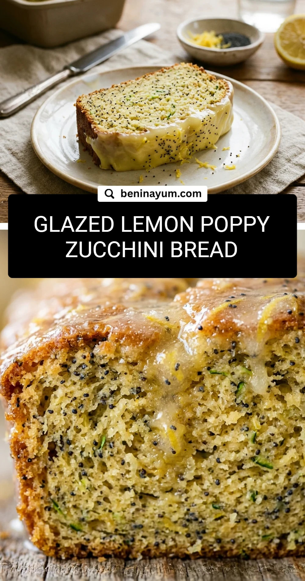 Glazed Lemon Poppy Zucchini Bread
