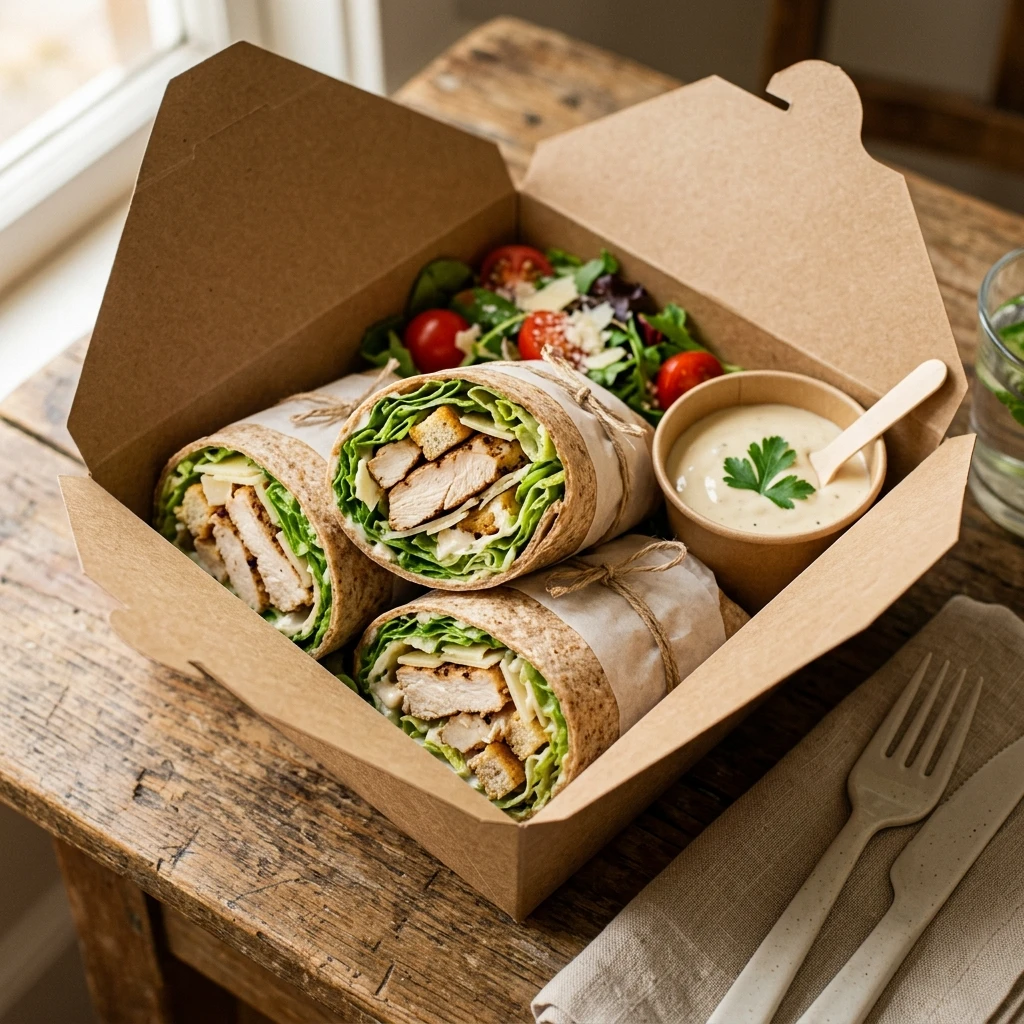 High Protein Chicken Caesar Wrap Box