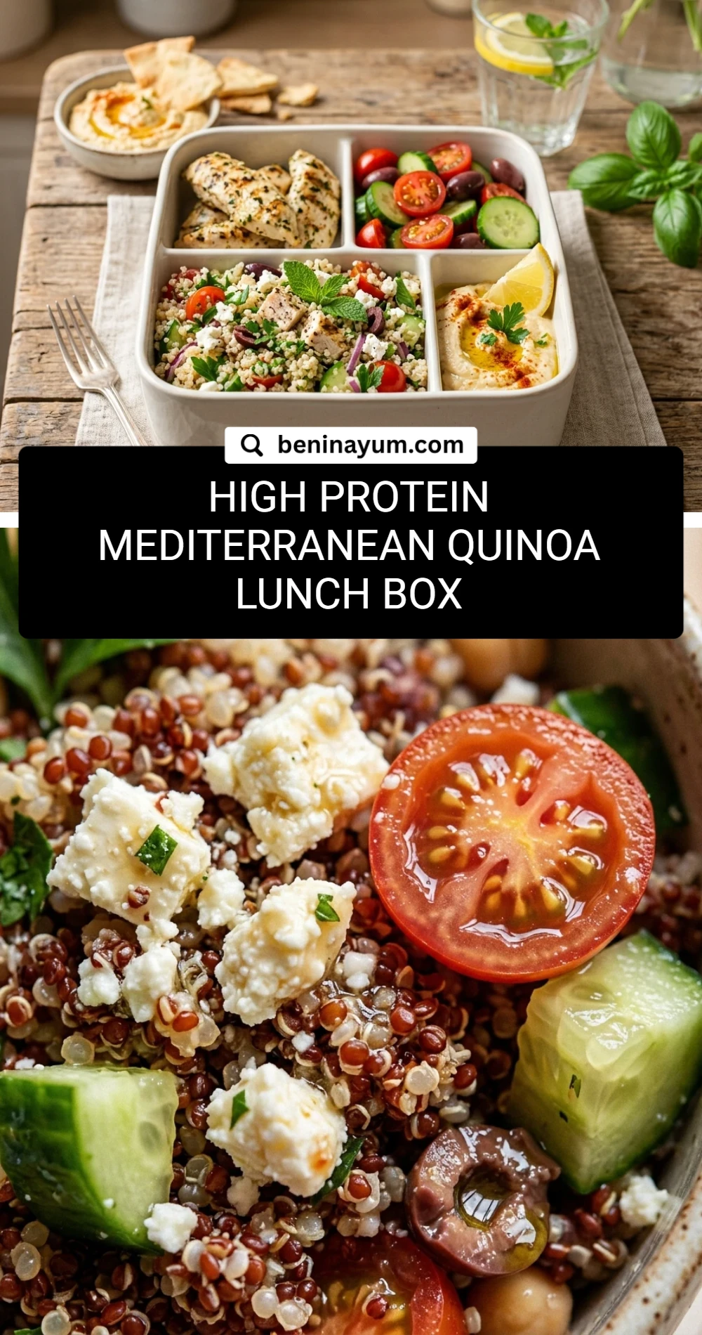 High Protein Mediterranean Quinoa Lunch Box