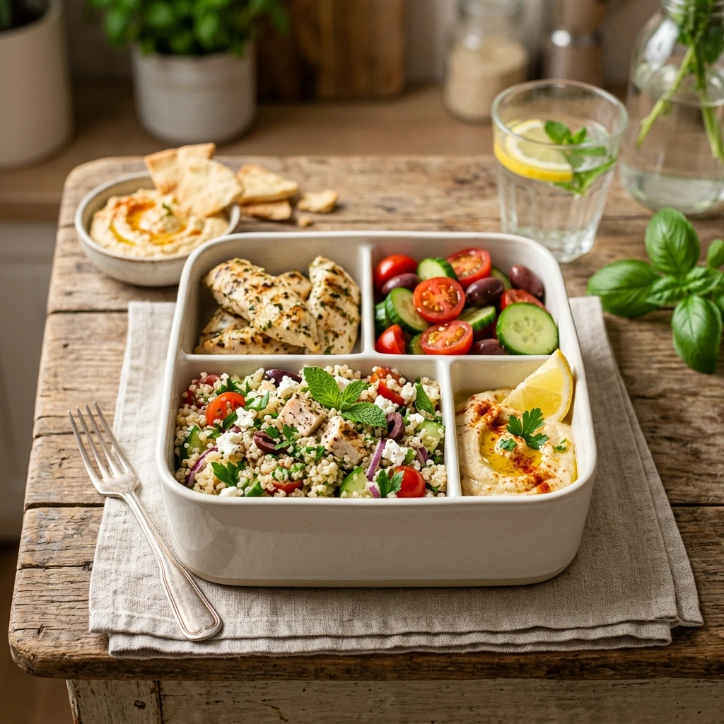 High Protein Mediterranean Quinoa Lunch Box