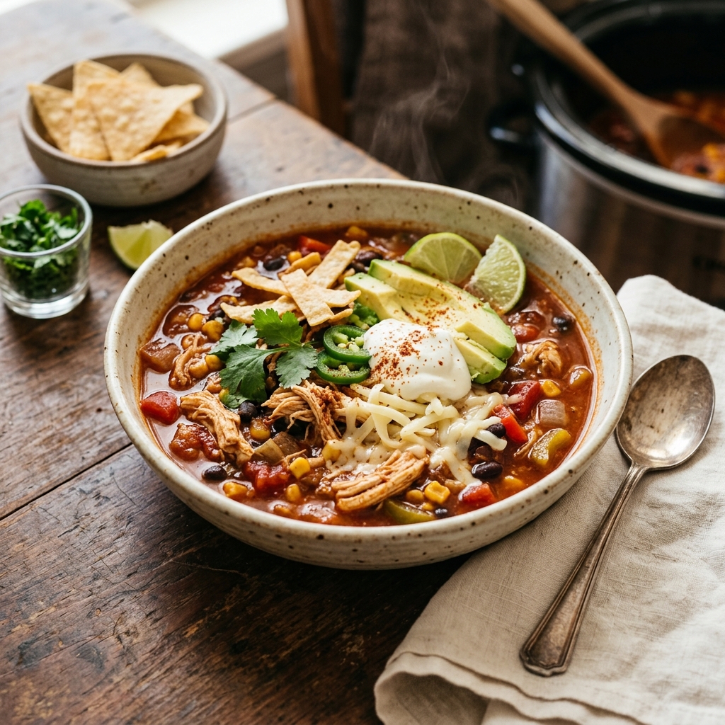 Lazy Enchilada Soup Crockpot