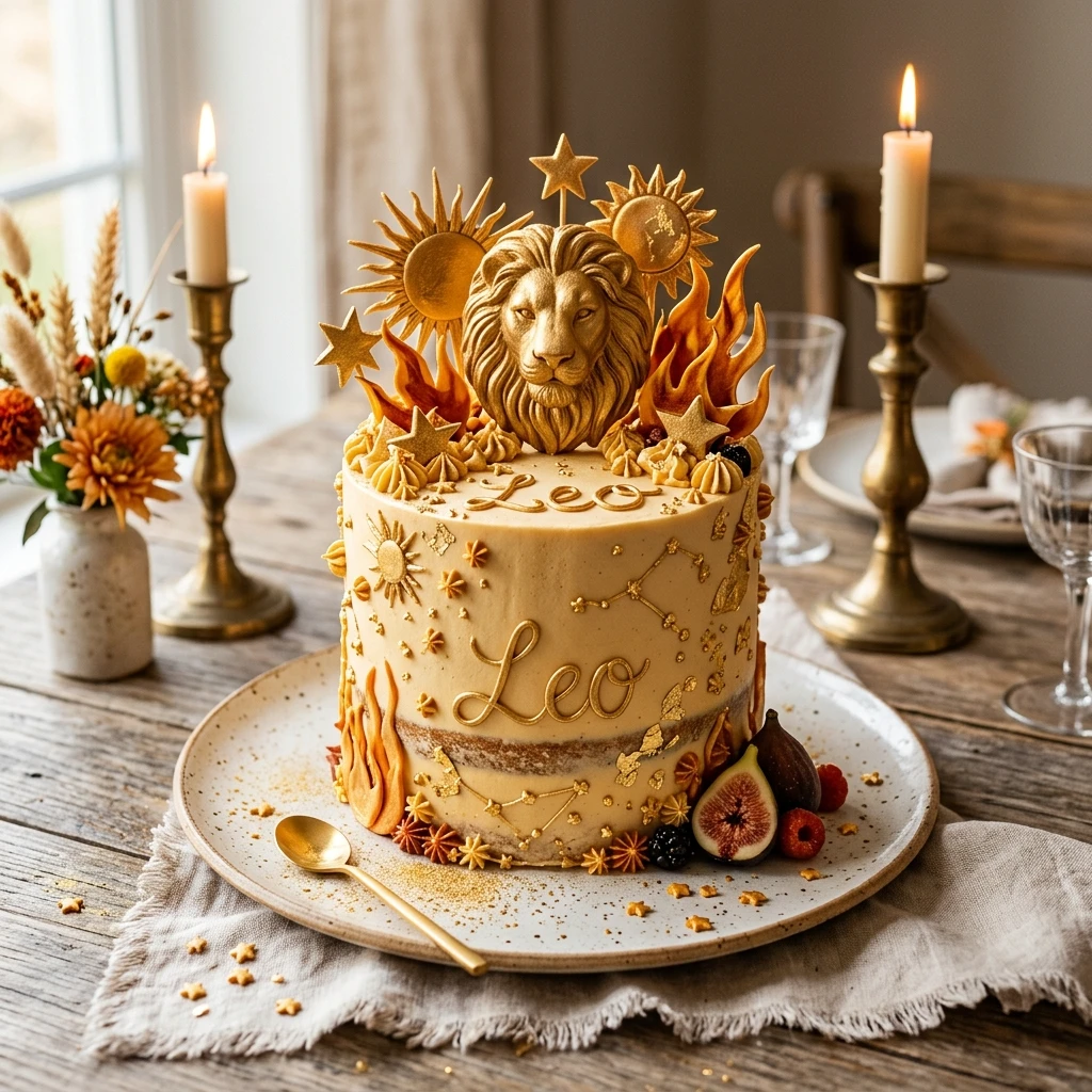 Leo Zodiac Birthday Cake
