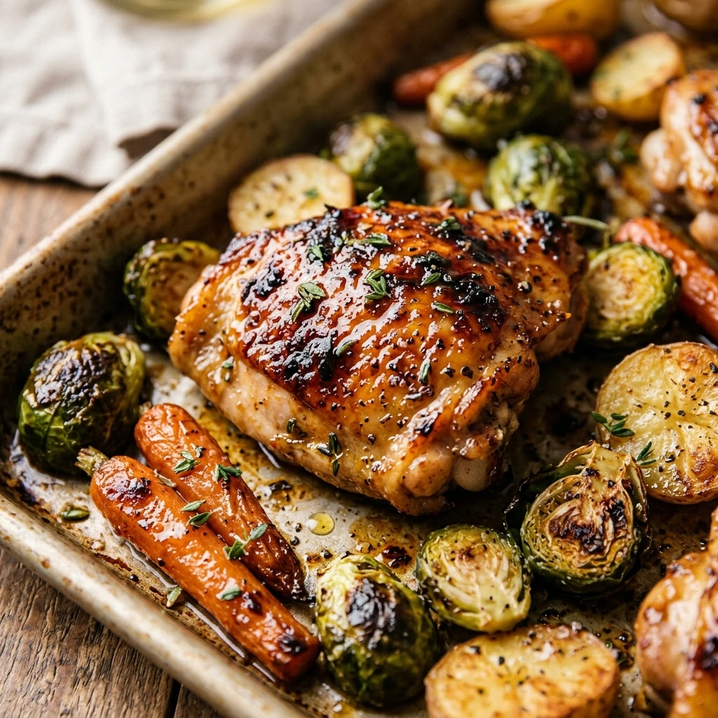 Maple Glazed Sheet Pan Chicken Dinner