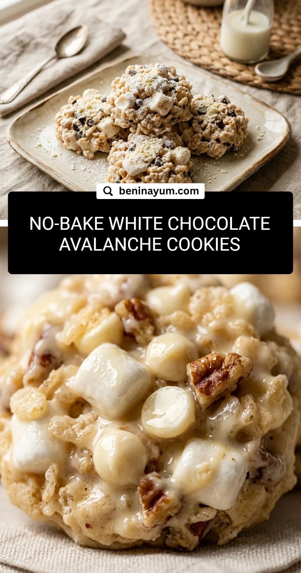 No-Bake White Chocolate Avalanche Cookies