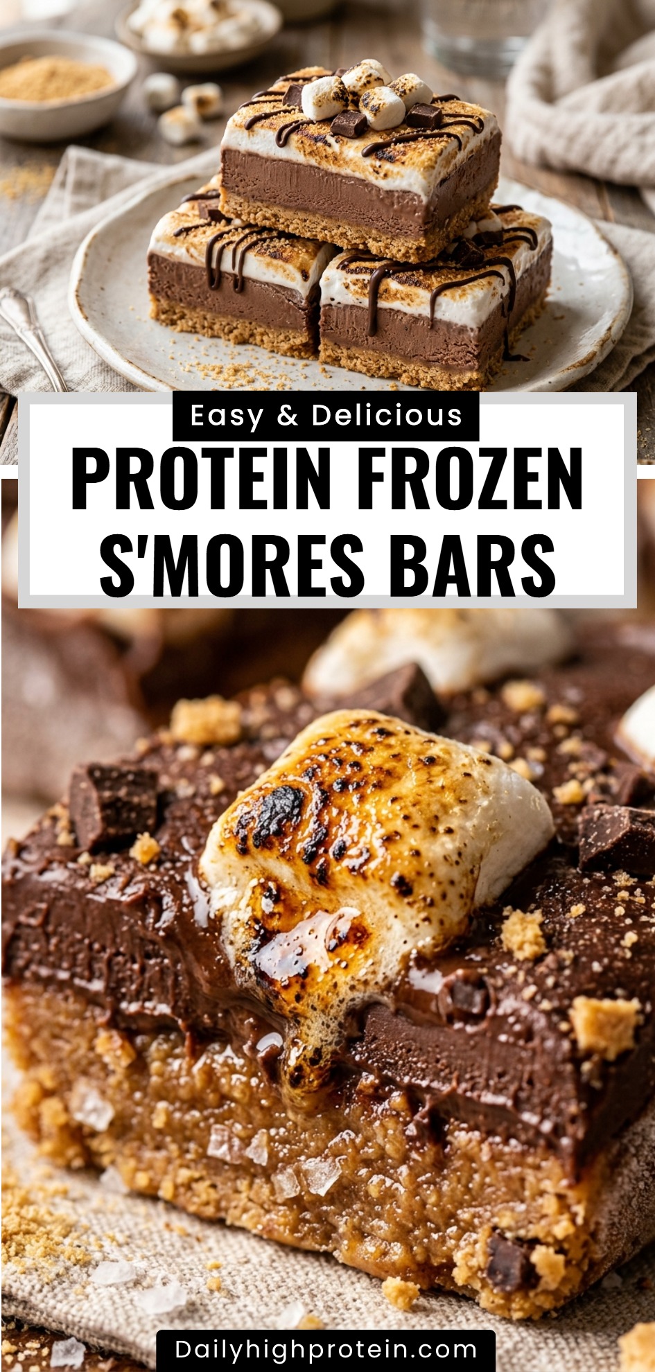 Protein Frozen S'mores Bars