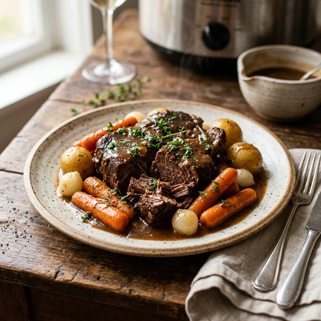 Slow Cooker Pot Roast With Carrots