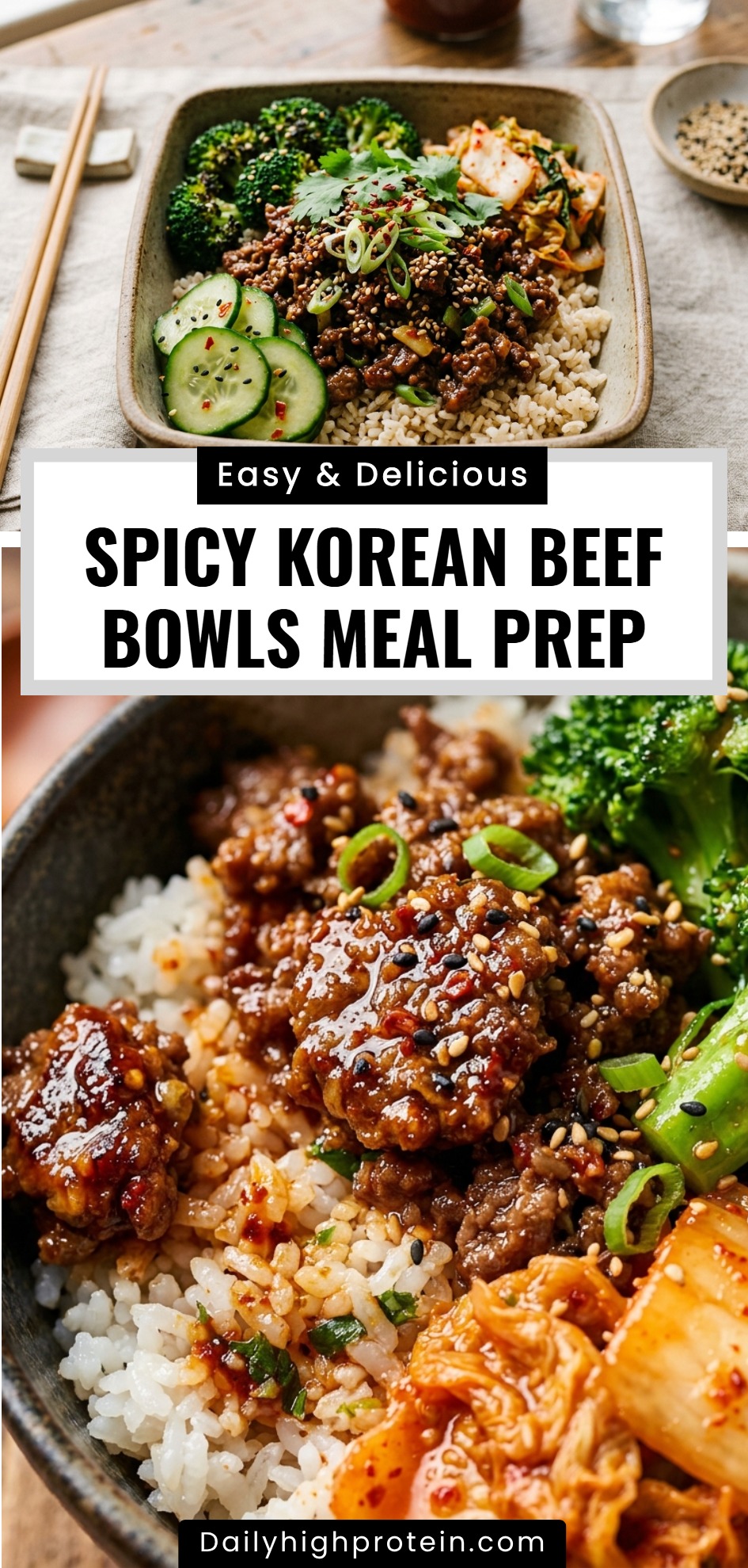 Spicy Korean Beef Bowls Meal Prep