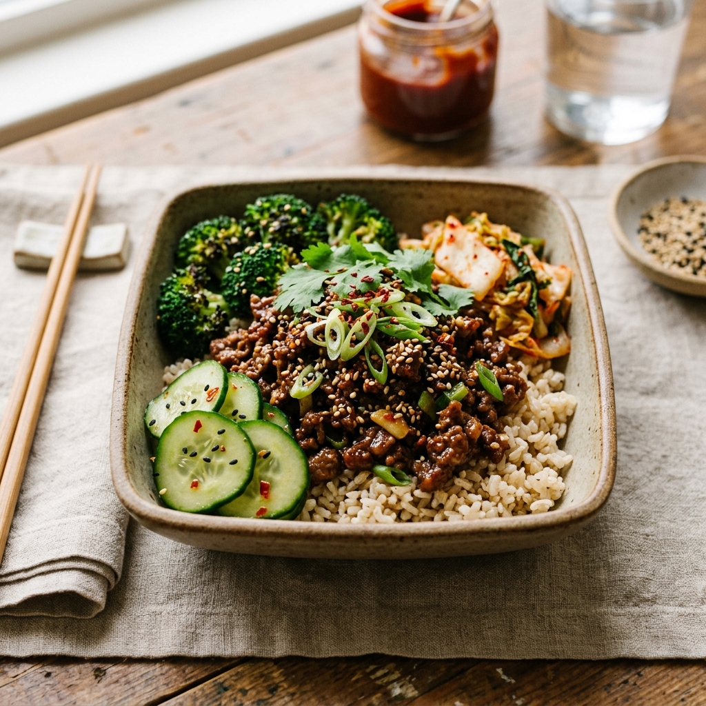Spicy Korean Beef Bowls Meal Prep