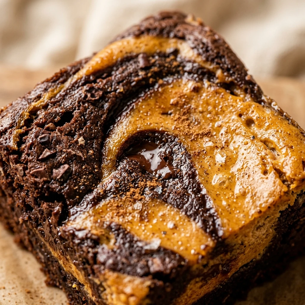 Swirled Pumpkin Cheesecake Brownies