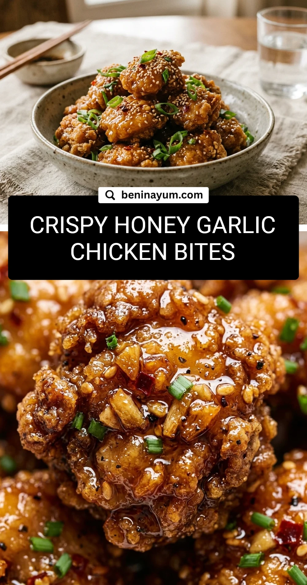 Crispy Honey Garlic Chicken Bites