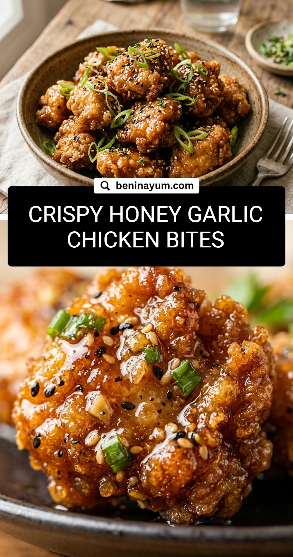 Crispy Honey Garlic Chicken Bites
