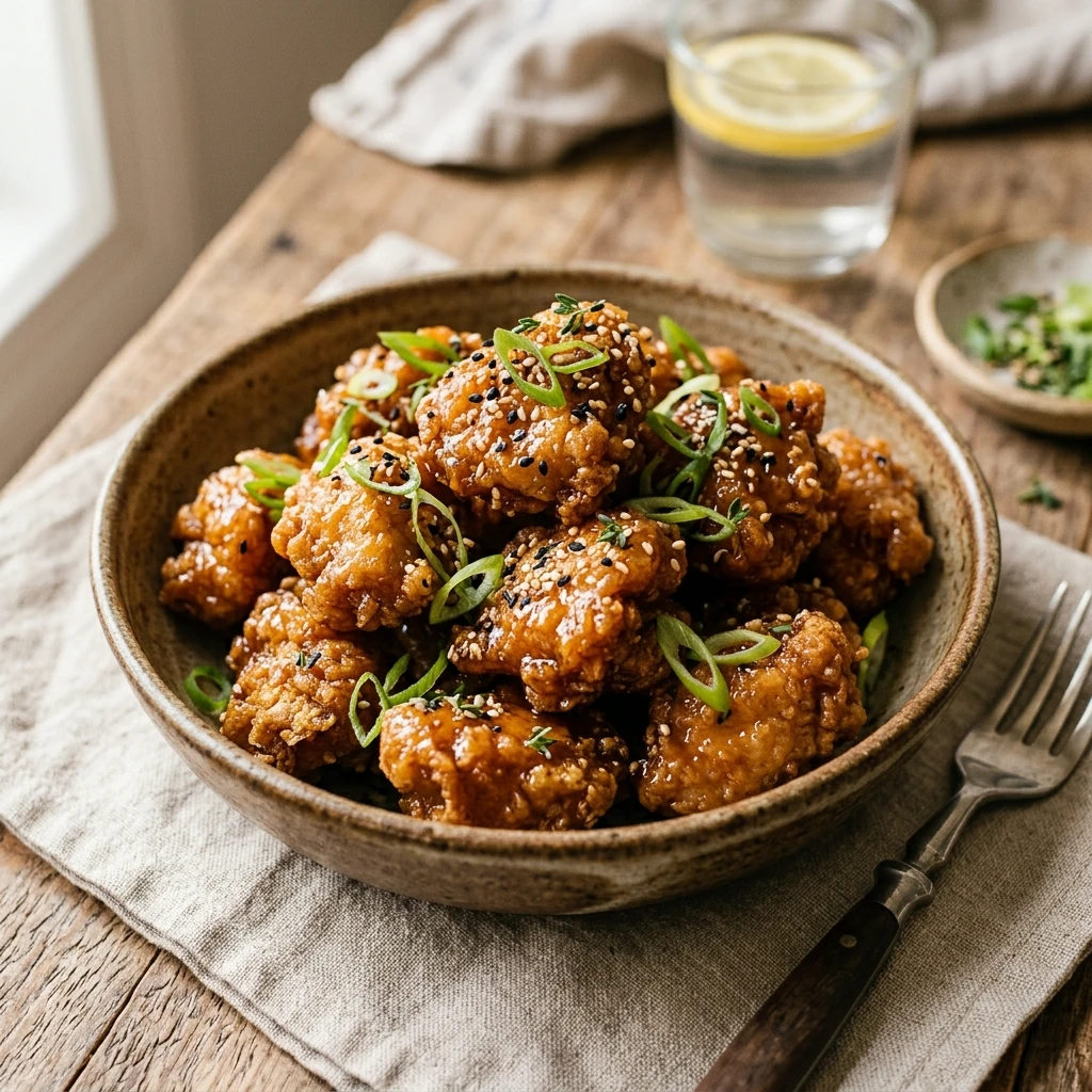 Crispy Honey Garlic Chicken Bites