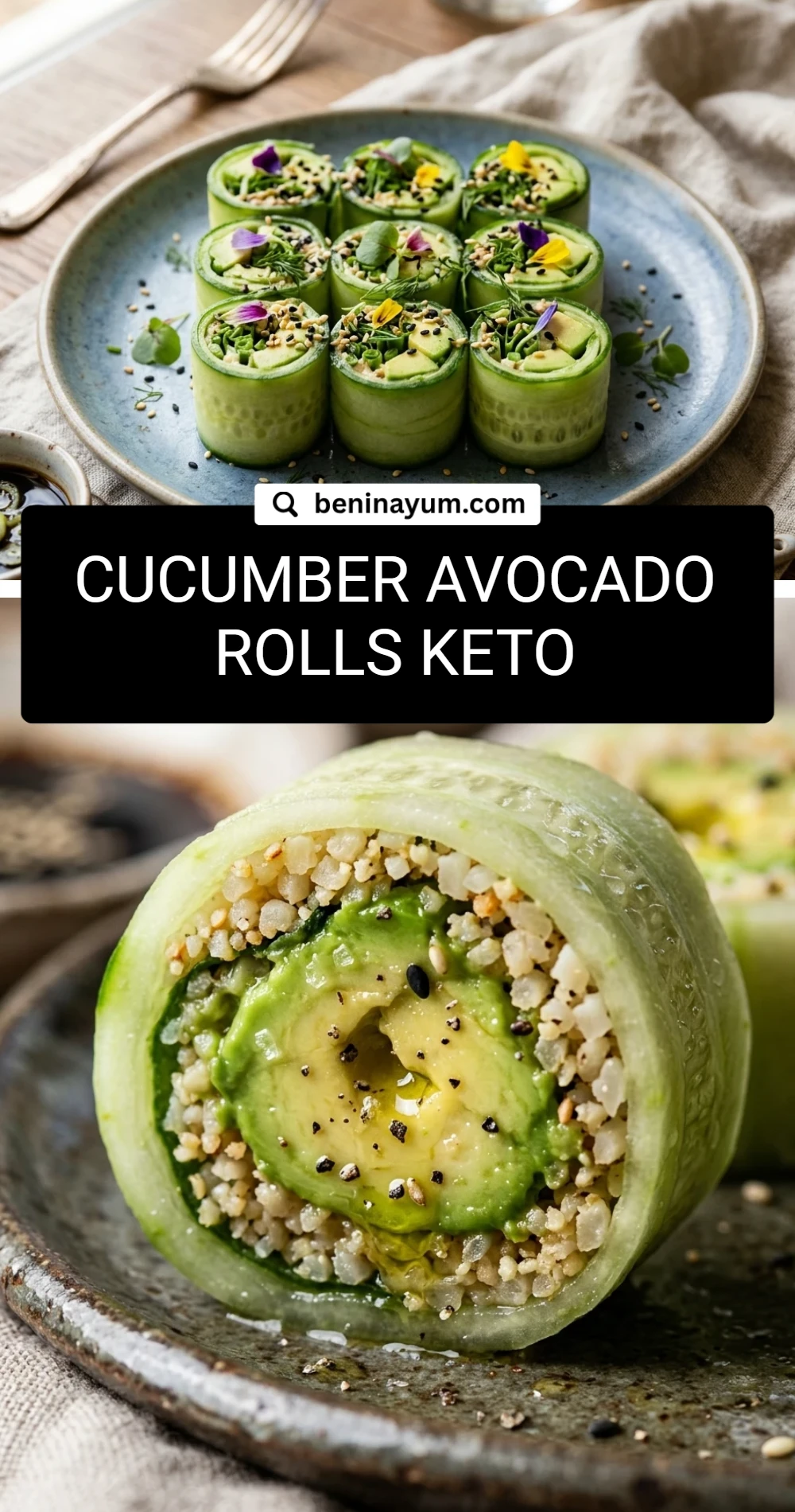 Cucumber Avocado Rolls Keto