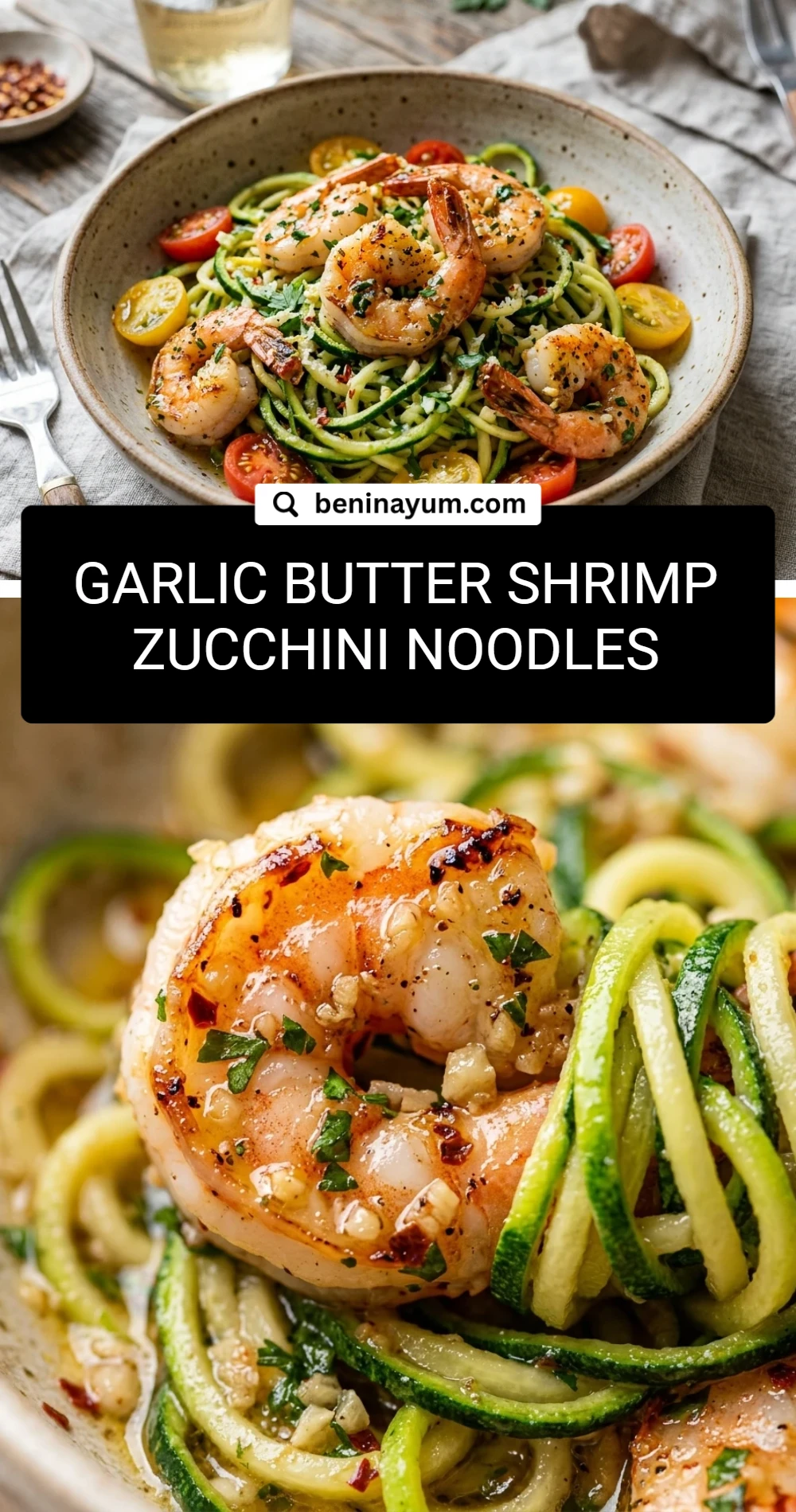 Garlic Butter Shrimp Zucchini Noodles