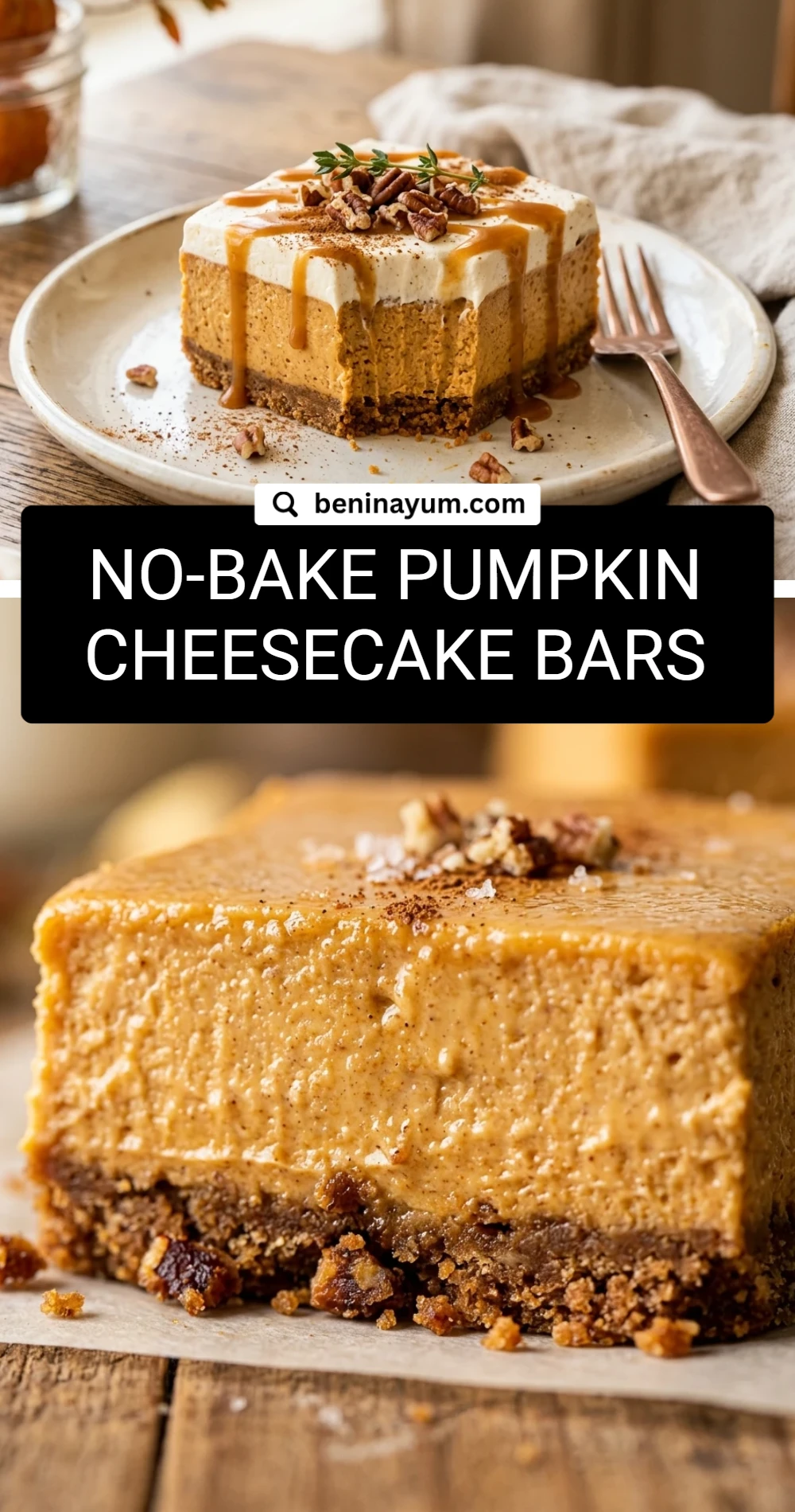 No-Bake Pumpkin Cheesecake Bars