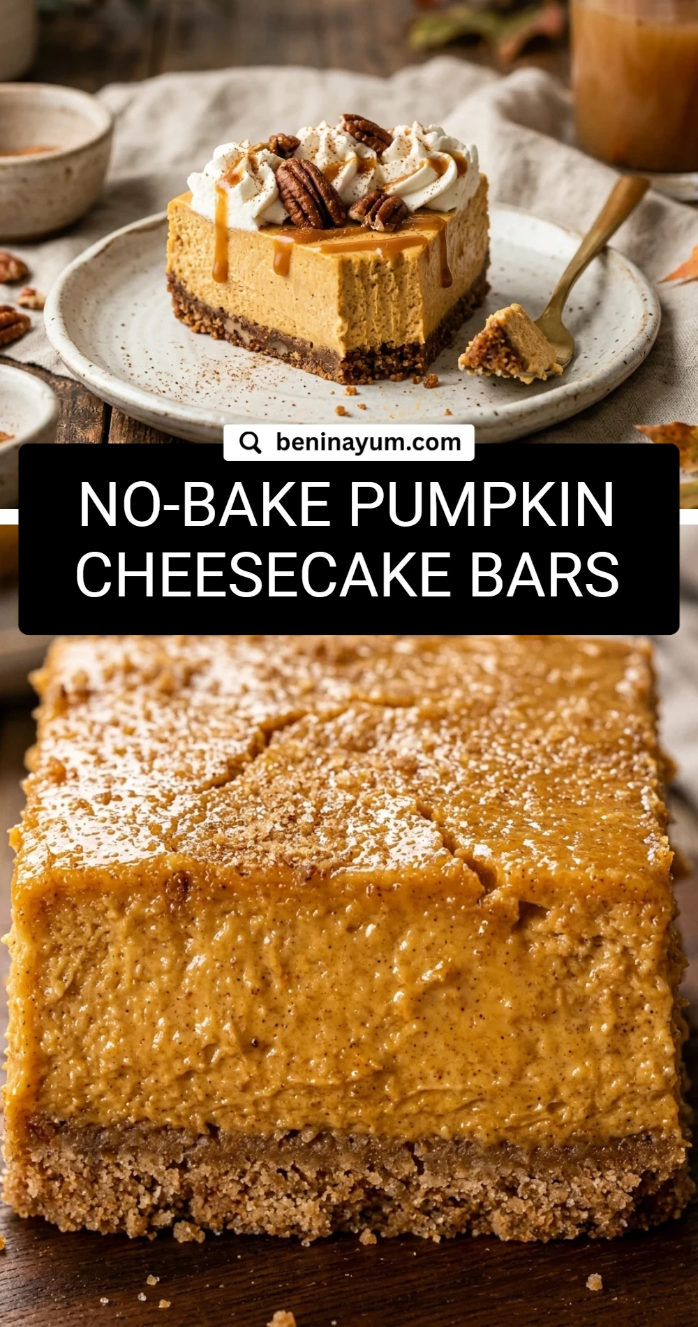 No-Bake Pumpkin Cheesecake Bars