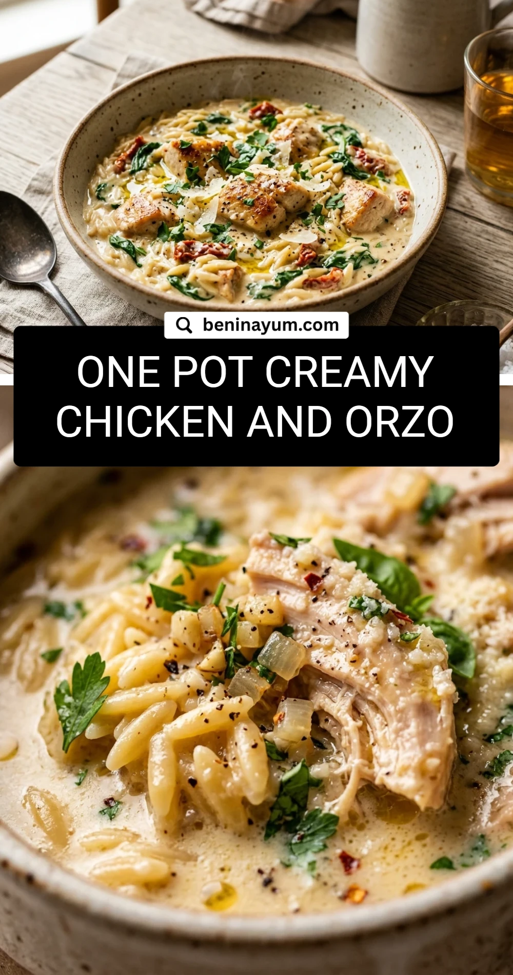 One Pot Creamy Chicken And Orzo