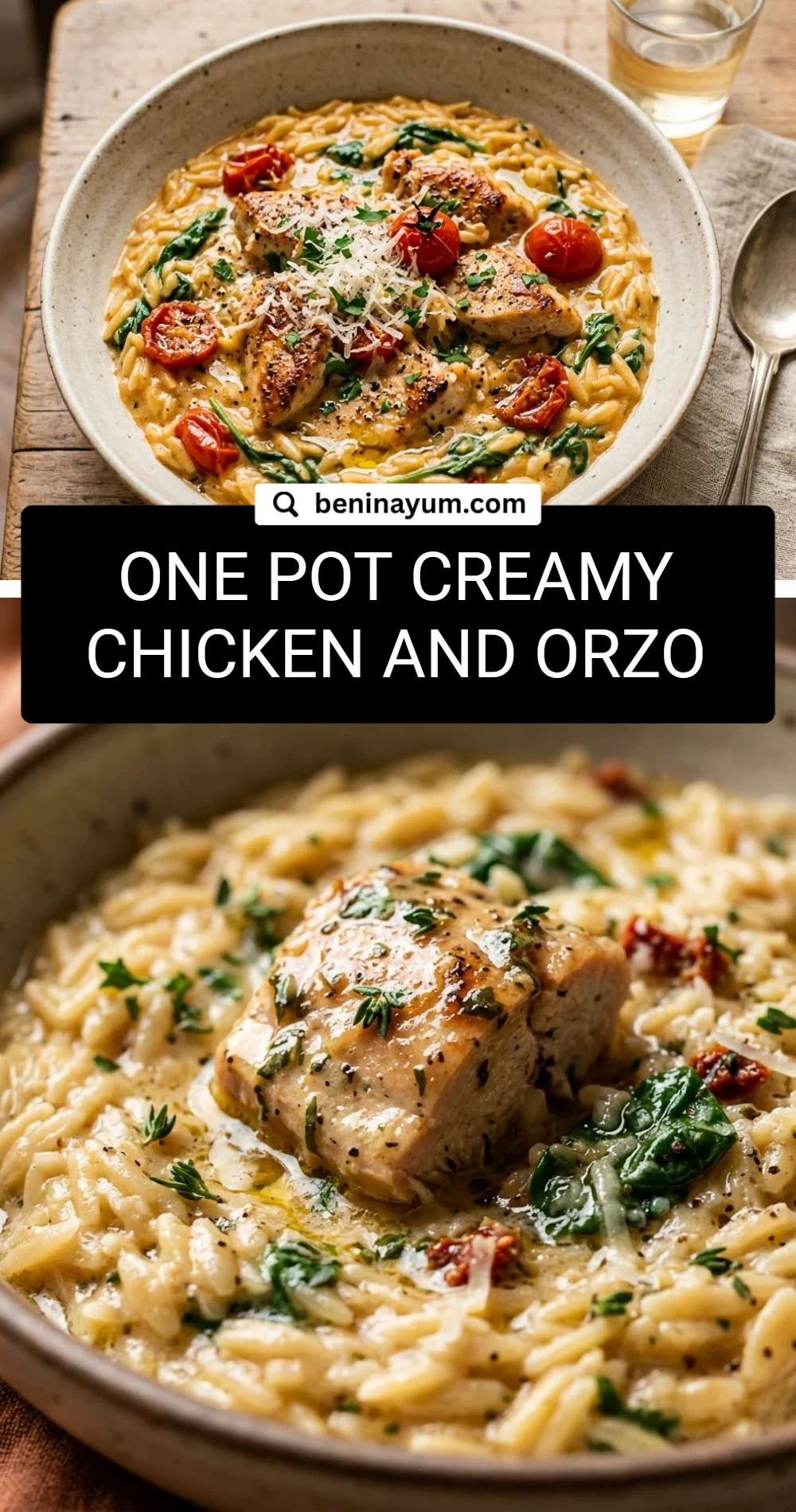 One Pot Creamy Chicken And Orzo