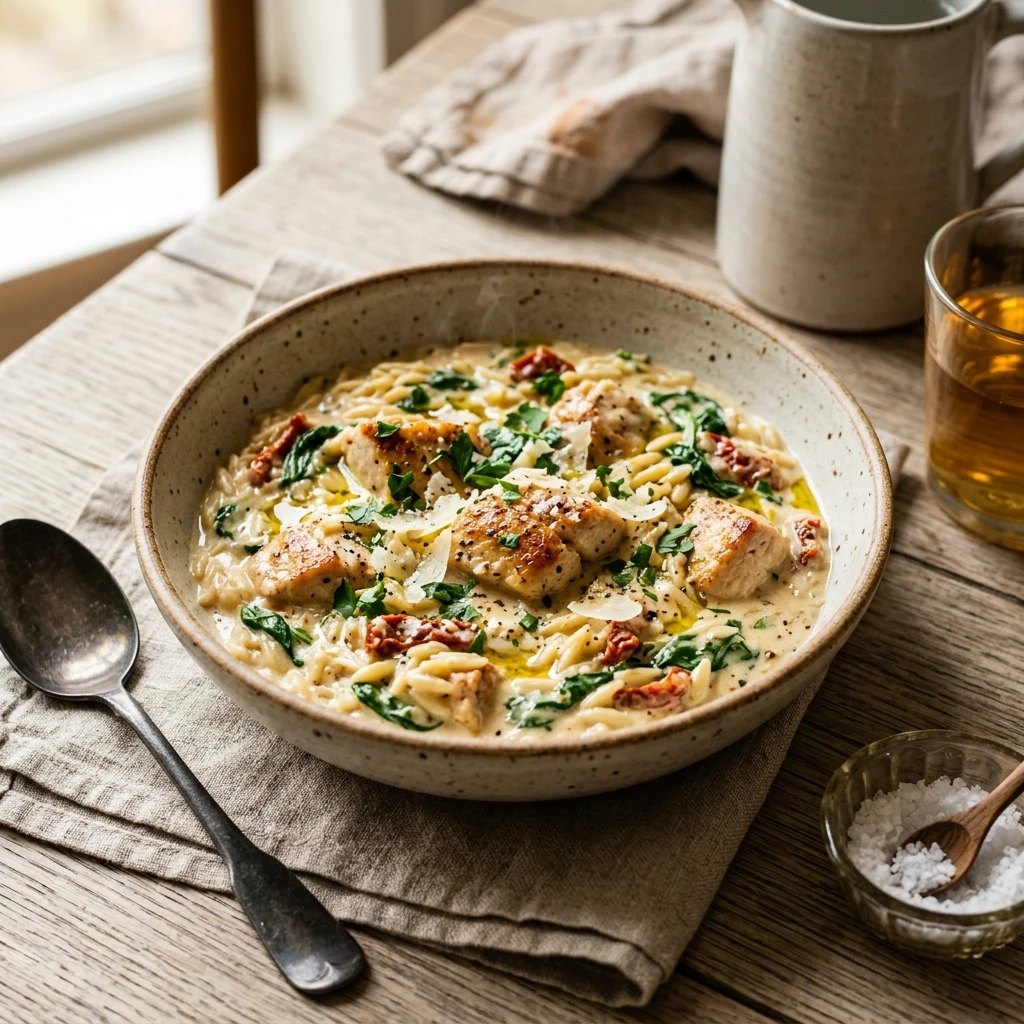 One Pot Creamy Chicken And Orzo