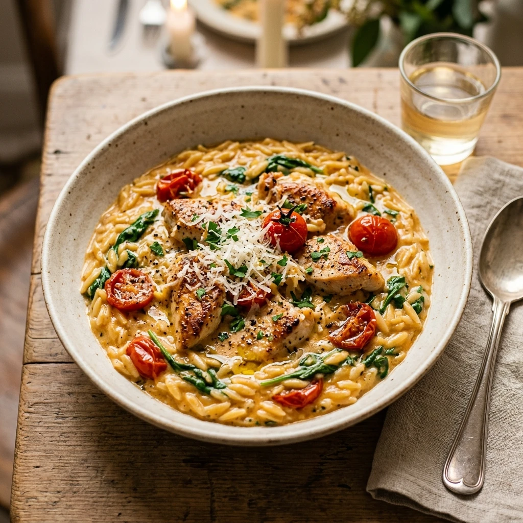 One Pot Creamy Chicken And Orzo