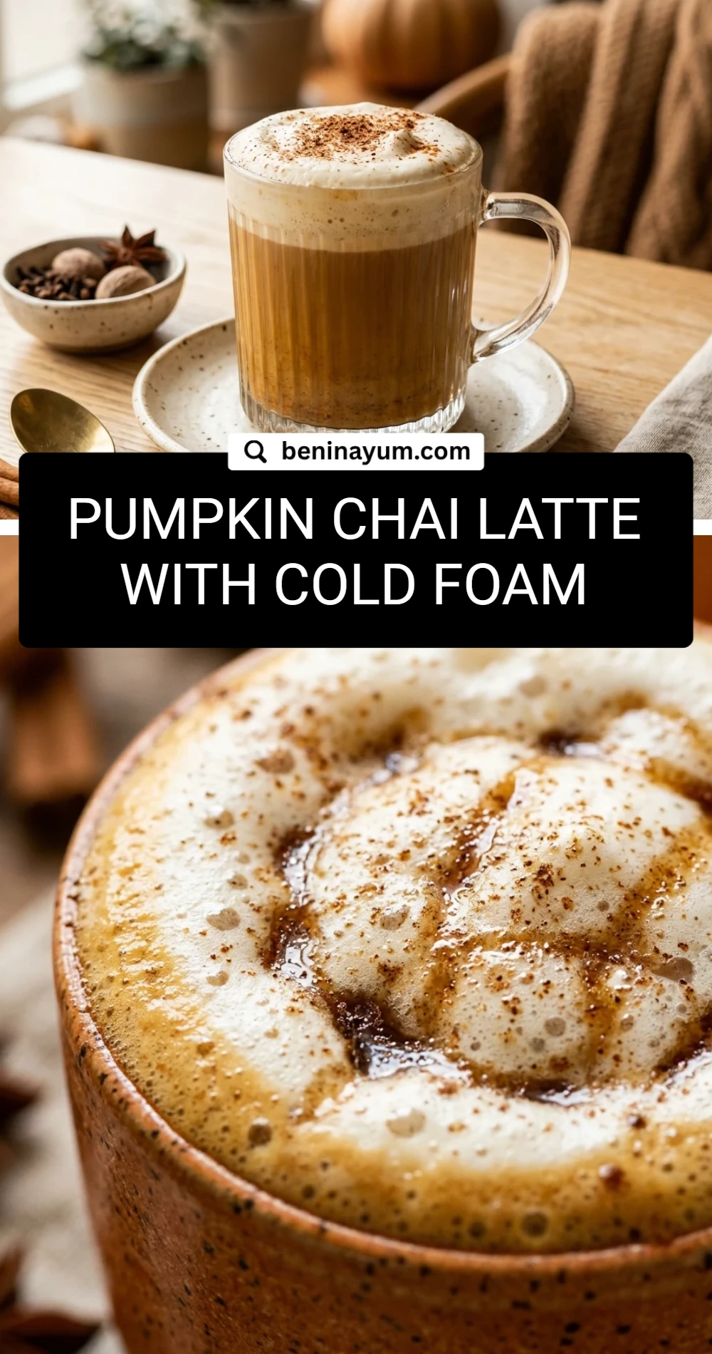 Pumpkin Chai Latte With Cold Foam