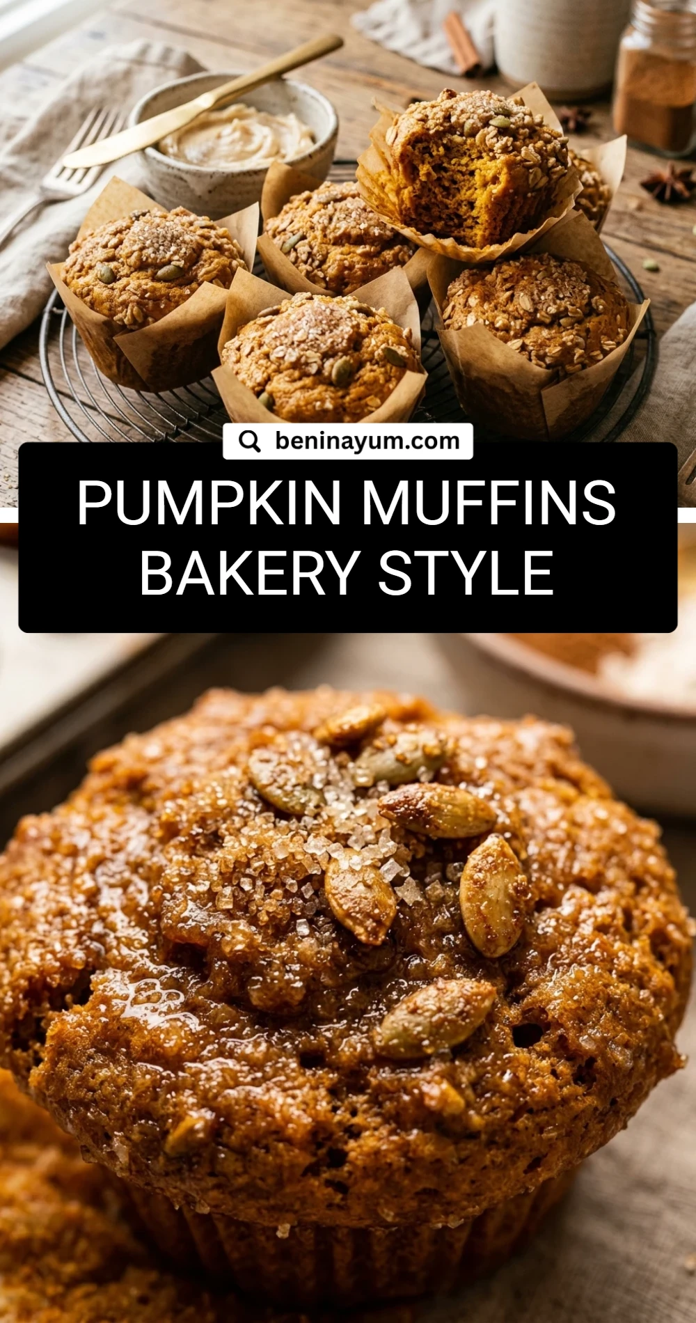 Pumpkin Muffins Bakery Style