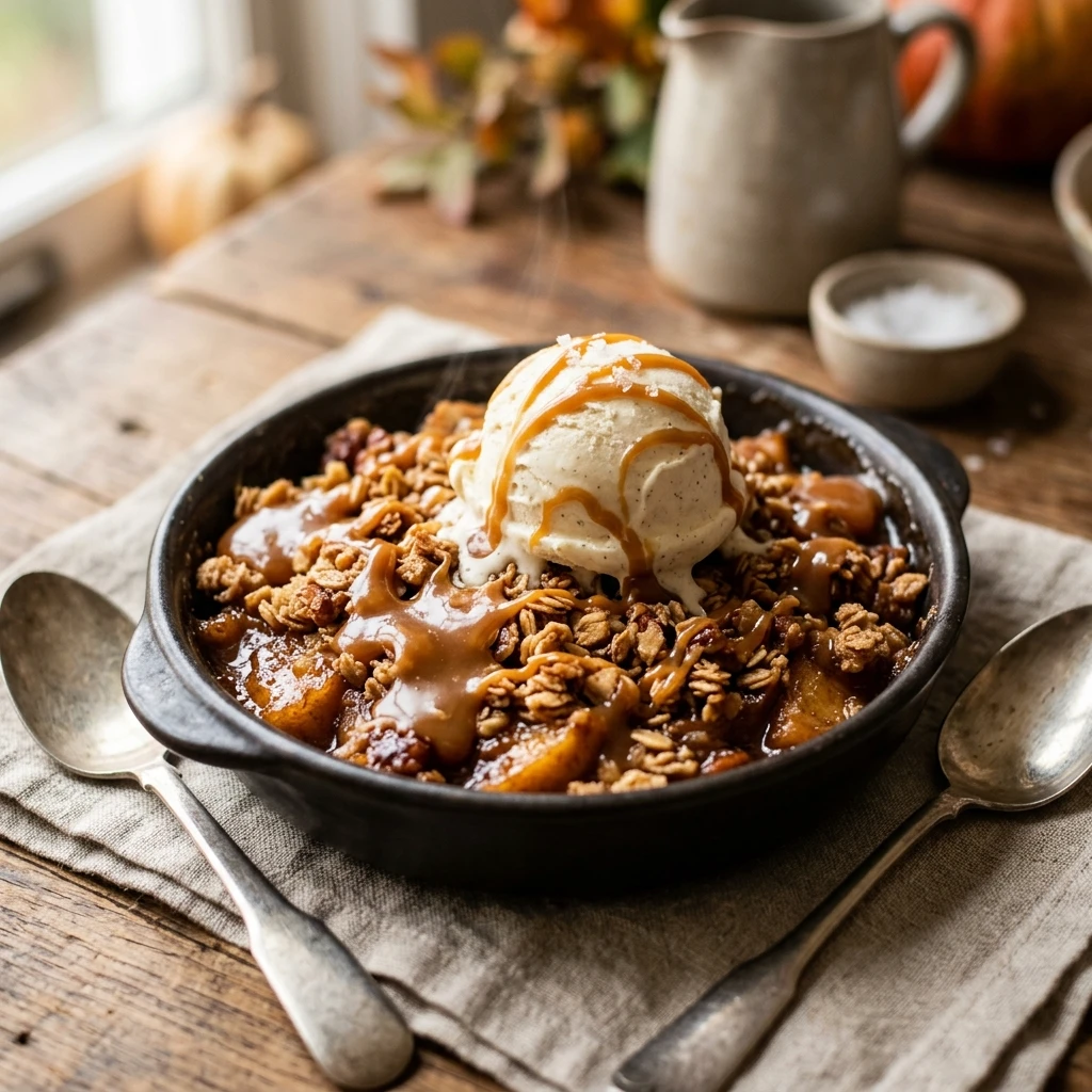 Salted Caramel Apple Crisp