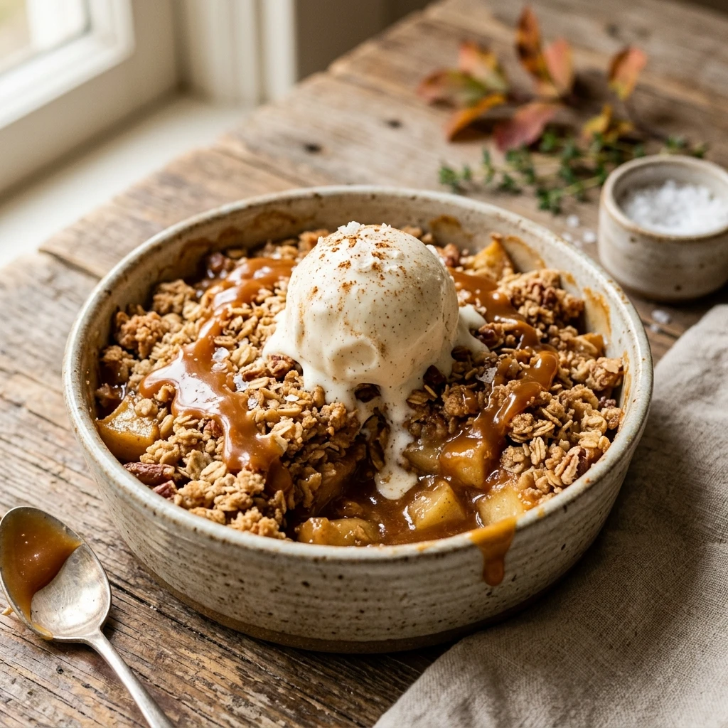 Salted Caramel Apple Crisp